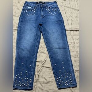Karl Lagerfeld Denim Straight Leg Jeans with Studs